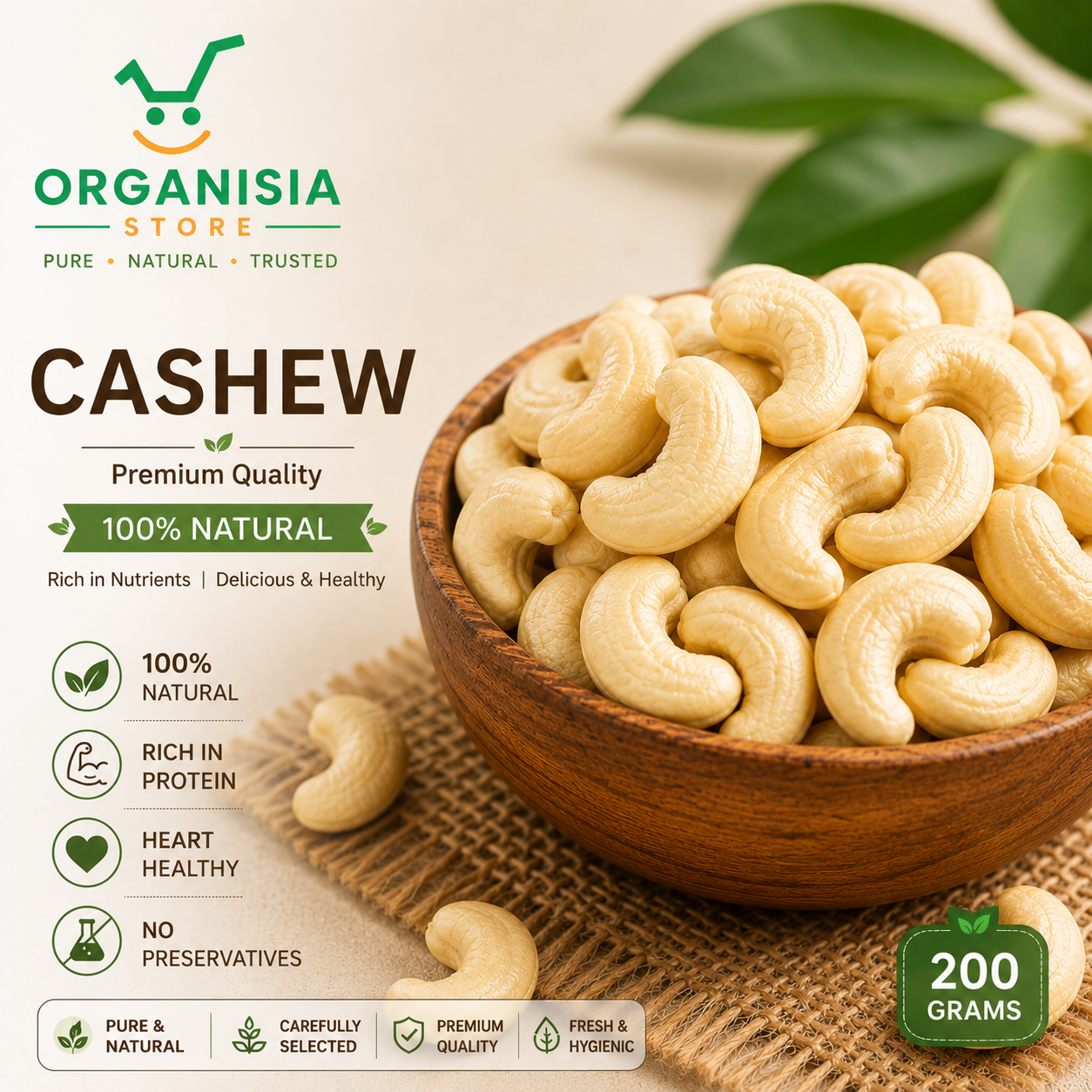 Premium Cashews 200 gm